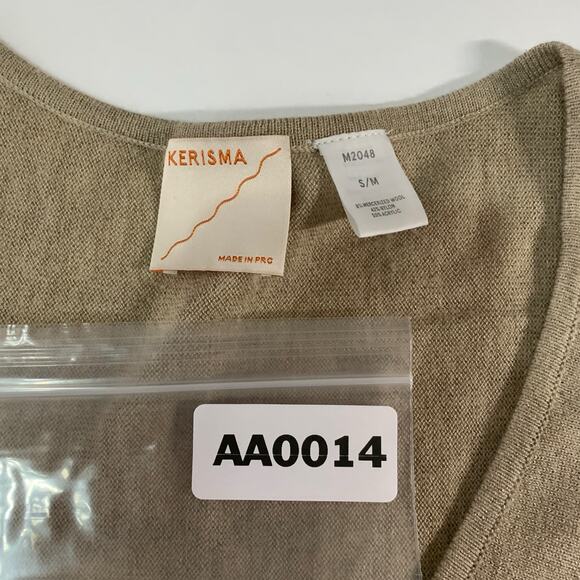 Kerisma L Womens Camel Tam Raven Sweater Front Pockets Boxy Dolman - Picture 8 of 9